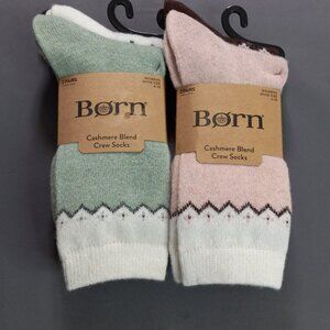 Ladies Cashmere Blend Crews - 2pk